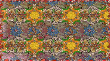 Taslak dekoratif arka plan, çiçek mandala. Çiçek. Raster illüstrasyonu. Kahverengi renklerde.