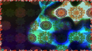 Raster illüstrasyonunda kusursuz çiçek deseni. Gri renkli çiçekler.