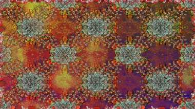 Tekstil için figür. Yapraklı kusursuz desen. Davetiye ve kartpostal tasarımı için dekoratif çiçek unsurları. Poster ya da kapak için arka plan. Sevimli zarif çiçekler Raster illüstrasyonu.