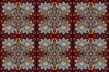 Düz elle çizilmiş klasik koleksiyon. Arkaplan, kumaş, altın duvar kağıdı. Kahverengi, gri ve kırmızı renklerde altın desenli altın elementler. Raster altın pürüzsüz desen.