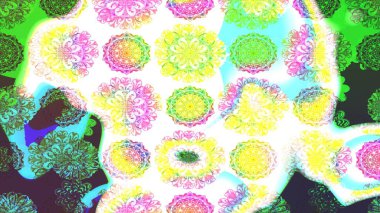 Çiçekler yeşile. Eskiz arkaplan modeli. Suluboya, elle çizilmiş. Raster stoku.