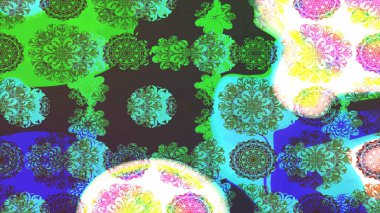 Çiçekli yeşil renkte bir çiçek deseni çiz. Suluboya tarzında yeşil renkte çiçekler.