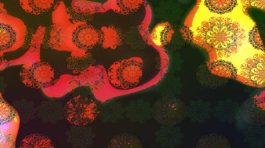 Çiçek desenli raster, gri çizgi grafik desenli soyut raster arkaplan. Modern stil dokusu.