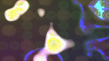 Sevimli çiçek raster deseni. Yeşil renkli çiçekler. Renkli Bahar Teması eskiz kalıbı. Düz Çiçek Elementleri Tasarımı.