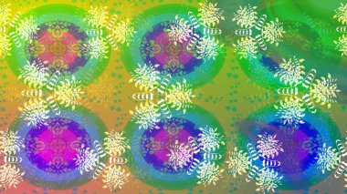 Çiçek deseni. Yeşil renkte çiçek çizimi. Şatafatlı bahar bahçesi dokusu. Raster illüstrasyonu. Yeşil renkte çiçekler.