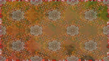 Kahverengi renkli çiçeklerle kusursuz çiçek deseni. Suluboya tarzında kahverengi renkte çiçekler.