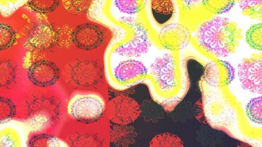 Soyut çiçek çizim kalıbı arka planı. Raster deseni. Raster illüstrasyonu. Pembe renklerde. Küçük çiçekte sevimli çiçek deseni var..