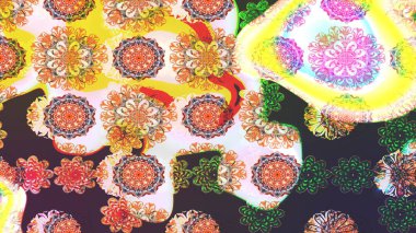 Raster stili kumaş deseni. Çiçekler suluboya çizim deseni.