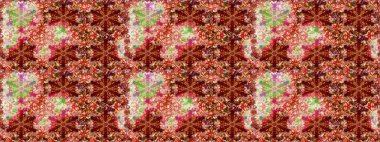 Antika altın tekrarlanabilir duvar kağıdı. Kırmızı renklerde altın element. Damask arkaplanı tekerrür ediyor. Barok tarzında altın çiçek süsü..