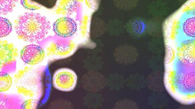 Çiçek desenli çizim. Raster illüstrasyonu. Asya tekstil tarzında. Gri renkli çiçekler. Raster illüstrasyonu.