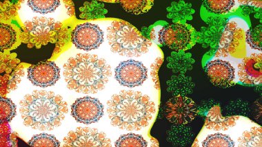 Raster deseni. Organik elementler. Suluboya etkisi. Botanik çizim deseni.