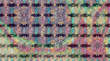 Tarafsız renklerde Asya tekstil tarzında. Suluboya çiçekli çiçek deseni. Raster illüstrasyonu.