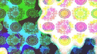 Suluboya çiçekli çiçek deseni. Raster illüstrasyonu. Yeşil renkte güzel tekstil.