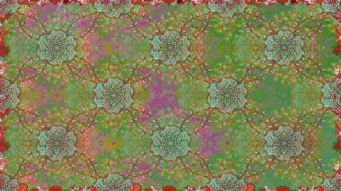 Raster deseni. Küçük çiçekte güzel bir desen var. Çiçek kolajı. Çiçek kompozisyonu. Doğa. Çiçek arkaplan. - Yeşil çiçekler.