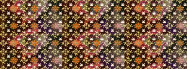 Renkli Bahar Teması eskiz kalıbı. Güzel kumaş deseni. Düz Çiçek Elementleri Tasarımı. Zentangle soyut çiçekleri. Raster illüstrasyonu. Çiçek tozu..