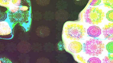 Oldukça eski bir besin torbası deseni, küçük yeşil renkte, çiçekler. Millefleur 'lar. Tekstil, kumaş, kapaklar, duvar kağıtları, baskı, paket, koleksiyon defteri, örgü, dekupaj için çiçek arkaplanı..