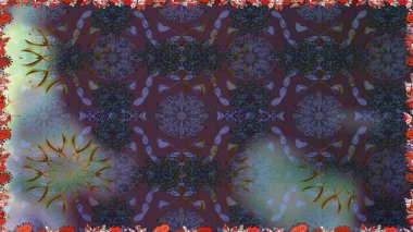 Renkli Bahar Temalı Kusursuz Arkaplan. Raster illüstrasyonunda kusursuz çiçek deseni. Düz Çiçek Elementleri Tasarımı. Süslü kumaş deseni.