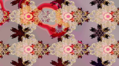 Bej renkli etnik çiçekli zarif eskiz deseni. Raster Çiçek İllüstrasyon Şirin Tekstil.