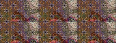 Kıvırcık, parlak örgü. Güzel, parlak, pürüzsüz kumaş, tuval. Raster illüstrasyonu. Desen, çizim, çiçek sınırı. Çiçek çelengi. Klasik eski arkaplan.