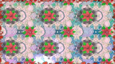 Cute flowers. Raster Trendy fabric pattern. Line seamless pattern.