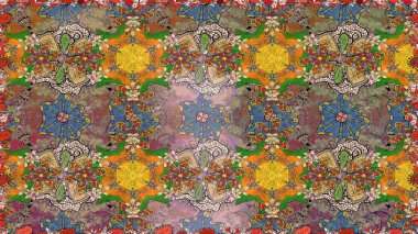 Sevimli çiçek raster deseni. Kahverengi renkli çiçekler. Renkli Yaz Temalı eskiz kalıbı. Düz Çiçek Elementleri Tasarımı.