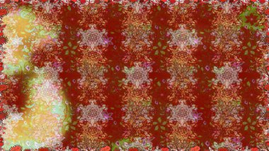 Raster Güzel kumaş deseni. Raster suluboya deseni, narin çiçekler, kahverengi çiçekler, tebrik kartı şablonu..