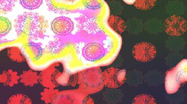 Çiçekli karalama şeklinde Raster çiçek deseni. Yumuşak, yaz çiçekli arka plan. Pembe renkte çiçekler.