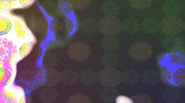 Çiçeksel çizim kalıbının yansıması. Vadinin gri renkli çiçekleri.