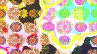 Raster düz çiçek çizim deseni. Hediye ambalaj kağıdı, tebrik kartları, posterler ve pankart tasarımı. Tarafsız renklerde çiçekler.