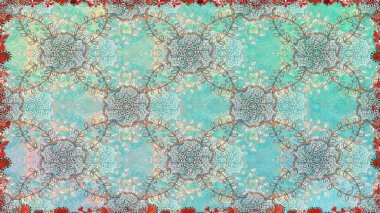 Kumaş, tekstil, duvar kağıdı baskısı için. Eski usul. Tomurcukları çiçek olan sevimli bir çiçek deseni. Raster. Raster illüstrasyonu. Kusursuz arkaplan.