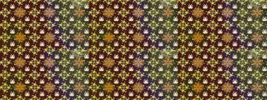 Sihirli kahverengi ve yeşil tatil soyut arka plan yıldız ve düşen kar taneleri. Noel kahverengisi ve yeşiller. Raster illüstrasyonu.