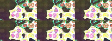 Yeşil renkli çiçekler. Gömlek baskısı için çiçek boyası. Çiçek eskiz kalıbı geçmişi.