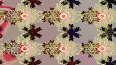 Bej renkli bir papatya deseni. Raster illüstrasyonu. Bej renklerde.