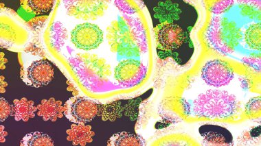 Çizim çiçek deseni duvar kağıdı, web sitesi arka planı, ambalaj kağıdı, davetiye, broşür, afiş veya web sitesi için kullanılabilir. El çizimi Raster çizimi. Parlak elementlerin.