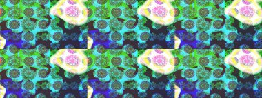 Çiçekler suluboya tarzında yeşil renkte. Çiçekli yeşil renkte bir çiçek deseni çiz.