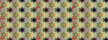 Vadinin çiçekleri tarafsız renklerde. Çiçeksel çizim kalıbının çizimi.