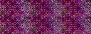 Çiçekli karalama şeklinde Raster çiçek deseni. Nazik, narin çiçek arkaplanı. Mor renkte çiçekler.