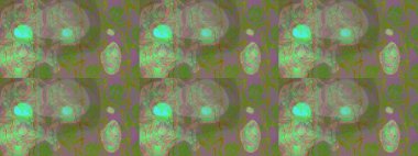 Yumuşak, yeşil renkli bahar çiçekleri. Çiçekli karalama şeklinde Raster çiçek deseni. Raster illüstrasyonu.