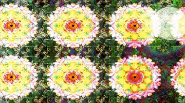 Çiçek buketleriyle klasik bir eskiz şekli. Raster illüstrasyonu. Yeşil renklerde.