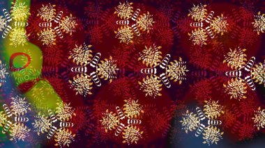 Sevimli çiçek raster deseni. Kırmızı renkte çiçekler. Renkli Yaz Temalı eskiz kalıbı. Düz Çiçek Elementleri Tasarımı.