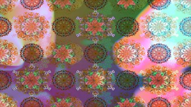 Küçük çiçekteki sevimli çiçek deseni. Raster deseni. Kahverengi renkte yaz çiçekleri. Raster illüstrasyonu.