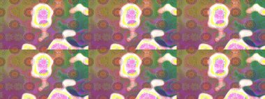 Zentangle soyut çiçekleri. Karalama çiçeği. Raster illüstrasyonu. Güzel kumaş deseni. Renkli Bahar Teması eskiz kalıbı. Düz Çiçek Elementleri Tasarımı.