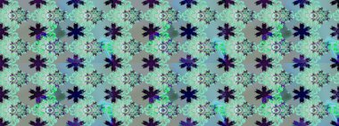 Mavi renkte etnik çiçeklerle süslenmiş zarif bir eskiz. Asya Tekstil 'inde Raster Çiçek İllüstrasyonu.