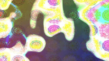 Zentangle soyut çiçekleri. Karalama çiçeği. Raster illüstrasyonu. Güzel kumaş deseni. Renkli Bahar Teması eskiz kalıbı. Düz Çiçek Elementleri Tasarımı.