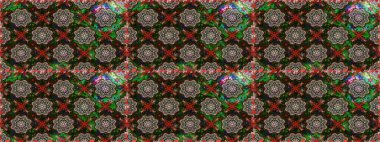 Gri renklerde. Kusursuz desen. Raster illüstrasyonu. Hint süsü. Çiçek duvar kağıdı. Renkli süs kenarı.