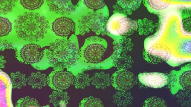 Çiçekli eskiz çizimi. Yeşil renkli çiçekler. Renkli Yaz Temalı eskiz kalıbı. Düz Çiçek Elementleri Tasarımı.