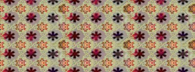 Çiçek deseni. Raster illüstrasyonu. Chichi 'nin kumaş kalıbını çiz. Renkli Bahar Teması eskiz kalıbı. Düz Çiçek Elementleri Tasarımı.