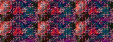 Raster deseni. Çiçekli çiçek deseni, suluboya. Süslü kumaş deseni.