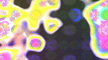 Küçük çiçekte güzel bir desen. Küçük renkli çiçekler. Çiçekli yaz çiçekleri. Moda baskıları için zarif bir şablon. Motley illüstrasyonu. Çizim.