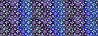 Küçük çiçekteki sevimli çiçek deseni. Mavi renkte çiçekler.